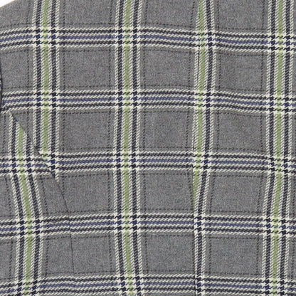 Brand and care label for Maine New England women’s grey plaid polyester jacket blazer, size UK 18