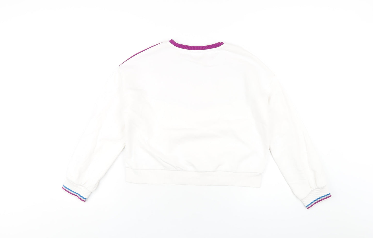 Marks and Spencer Girls White Cotton Pullover Sweatshirt Size 11-12 Years Pullover