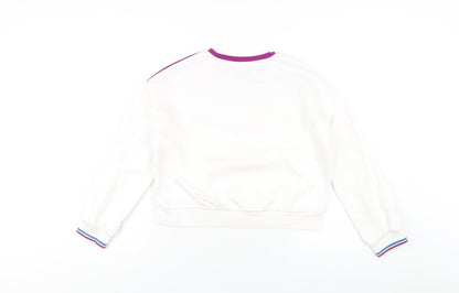 Marks and Spencer Girls White Cotton Pullover Sweatshirt Size 11-12 Years Pullover