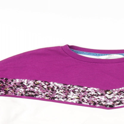 Marks and Spencer Girls White Cotton Pullover Sweatshirt Size 11-12 Years Pullover