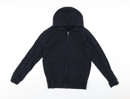 Marks and Spencer Boys Blue Cotton Full Zip Hoodie Size 12-13 Years Zip