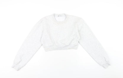 Zara Womens Grey Cotton Pullover Sweatshirt Size S Pullover
