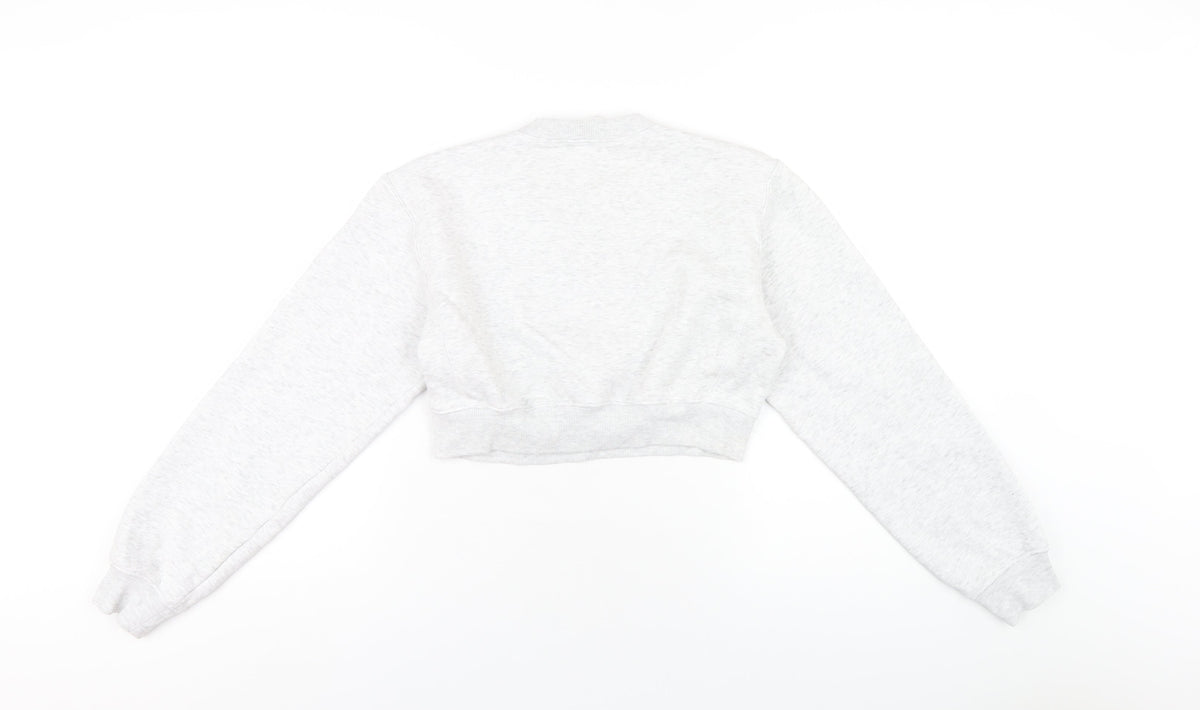 Zara Womens Grey Cotton Pullover Sweatshirt Size S Pullover