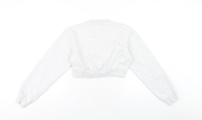 Zara Womens Grey Cotton Pullover Sweatshirt Size S Pullover