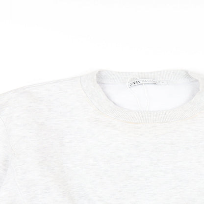 Zara Womens Grey Cotton Pullover Sweatshirt Size S Pullover