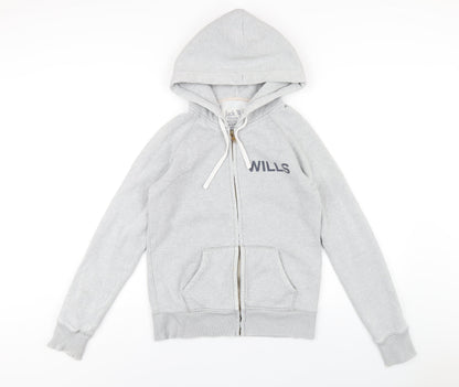Womens UK Size 10 Jack Wills Grey Full Zip Hoodie