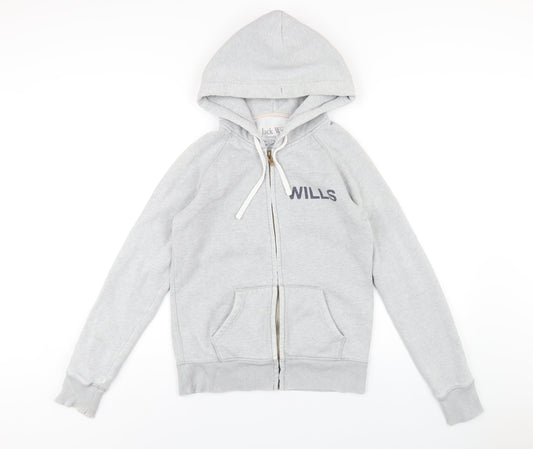 Womens UK Size 10 Jack Wills Grey Full Zip Hoodie