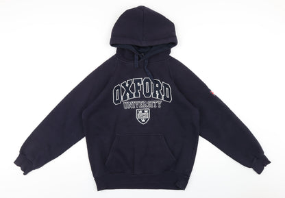 Oxford Womens Blue Cotton Pullover Hoodie Size S Pullover