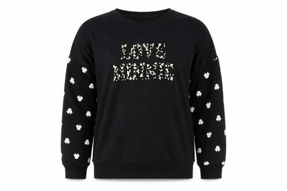 Disney Girls Black Cotton Pullover Sweatshirt Size 9 Years Pullover - Love Minnie Mouse