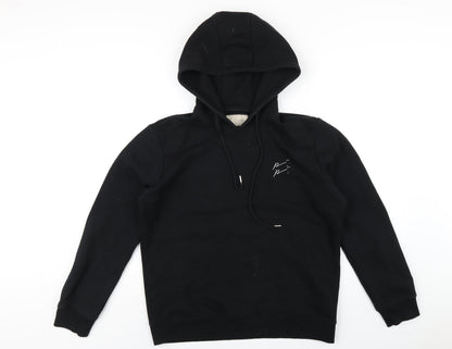 Prevu Mens Black Cotton Pullover Hoodie Size L