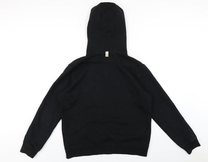 Prevu Mens Black Cotton Pullover Hoodie Size L