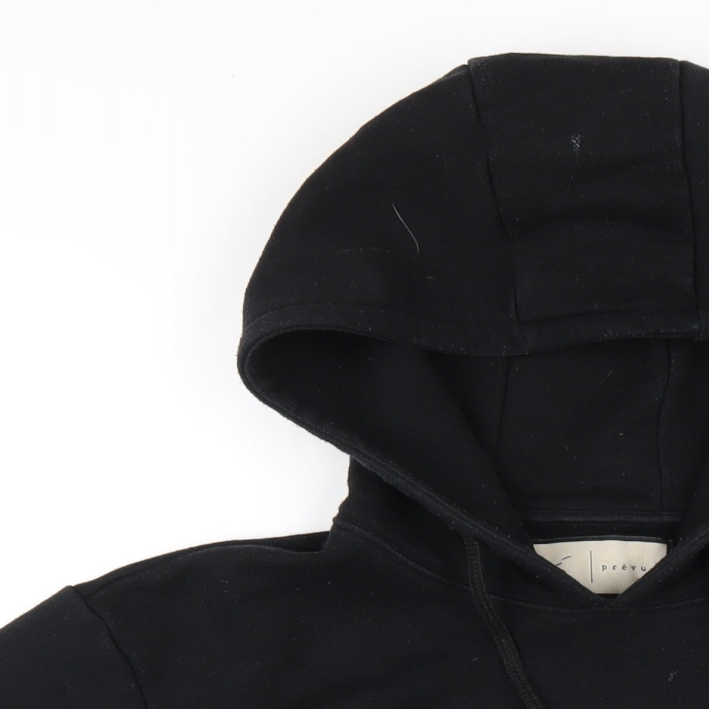 Prevu Mens Black Cotton Pullover Hoodie Size L