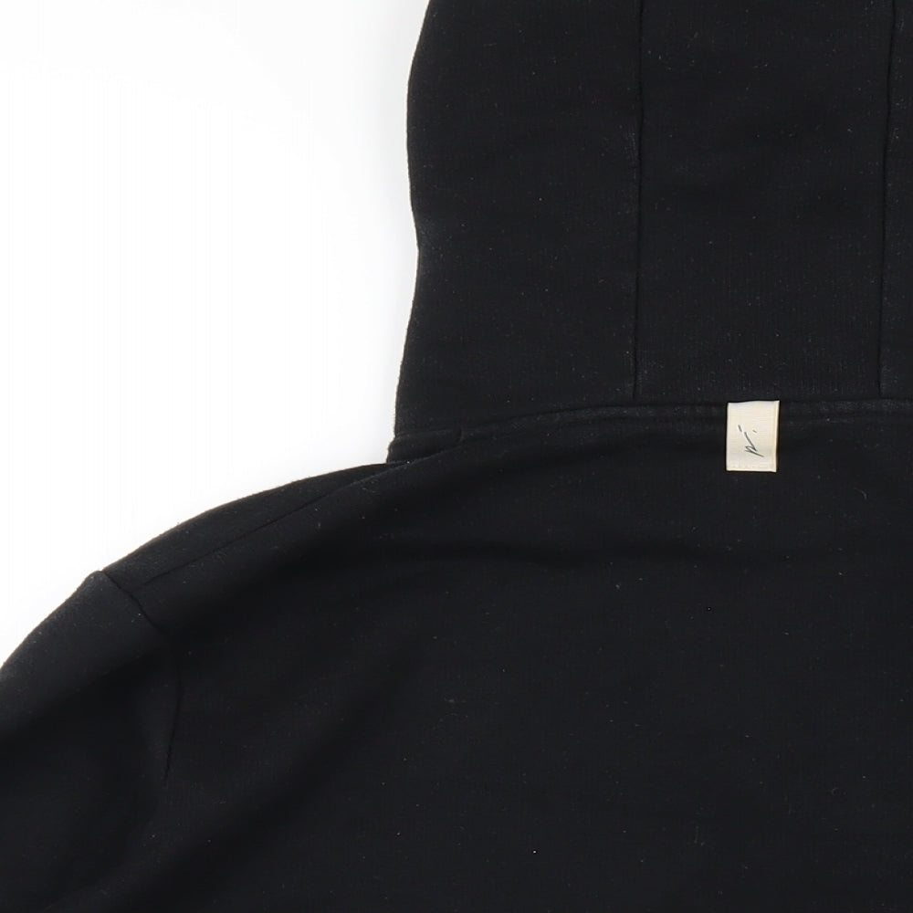 Prevu Mens Black Cotton Pullover Hoodie Size L