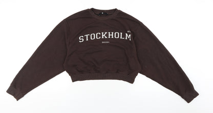 Very Womens Brown Cotton Pullover Hoodie Size 12 Pullover