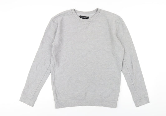 Zara Mens Grey Cotton Pullover Sweatshirt Size M