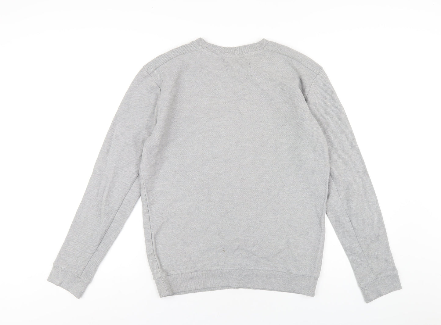 Zara Mens Grey Cotton Pullover Sweatshirt Size M