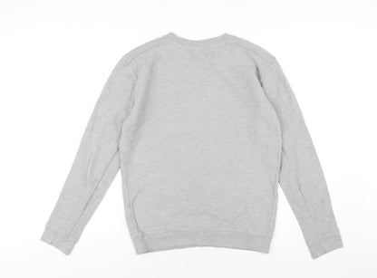 Zara Mens Grey Cotton Pullover Sweatshirt Size M