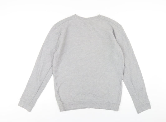 Zara Mens Grey Cotton Pullover Sweatshirt Size M