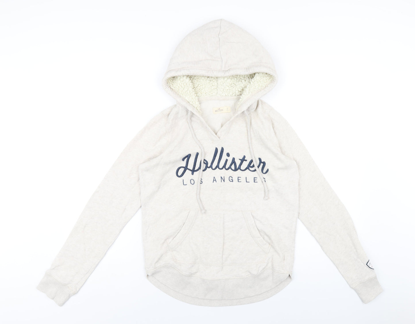 Hollister Womens Beige Cotton Pullover Hoodie Size S Pullover