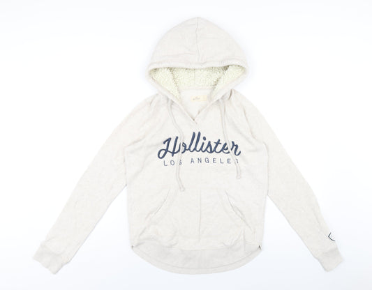 Hollister Womens Beige Cotton Pullover Hoodie Size S Pullover