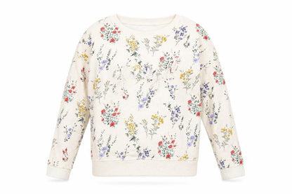 NEXT Girls Ivory Floral Cotton Pullover Sweatshirt Size 12 Years Pullover