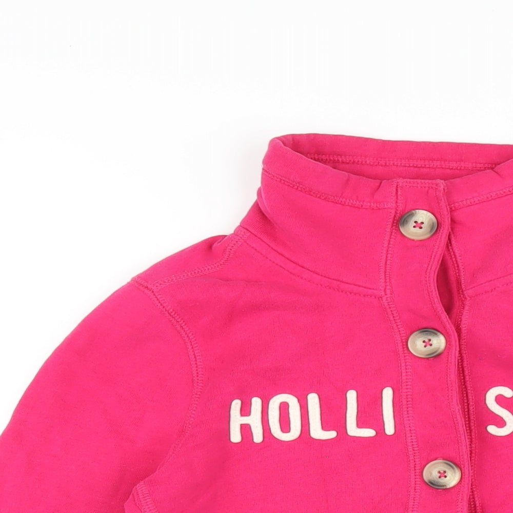 Hollister Womens Pink Cotton Pullover Sweatshirt Size S Button