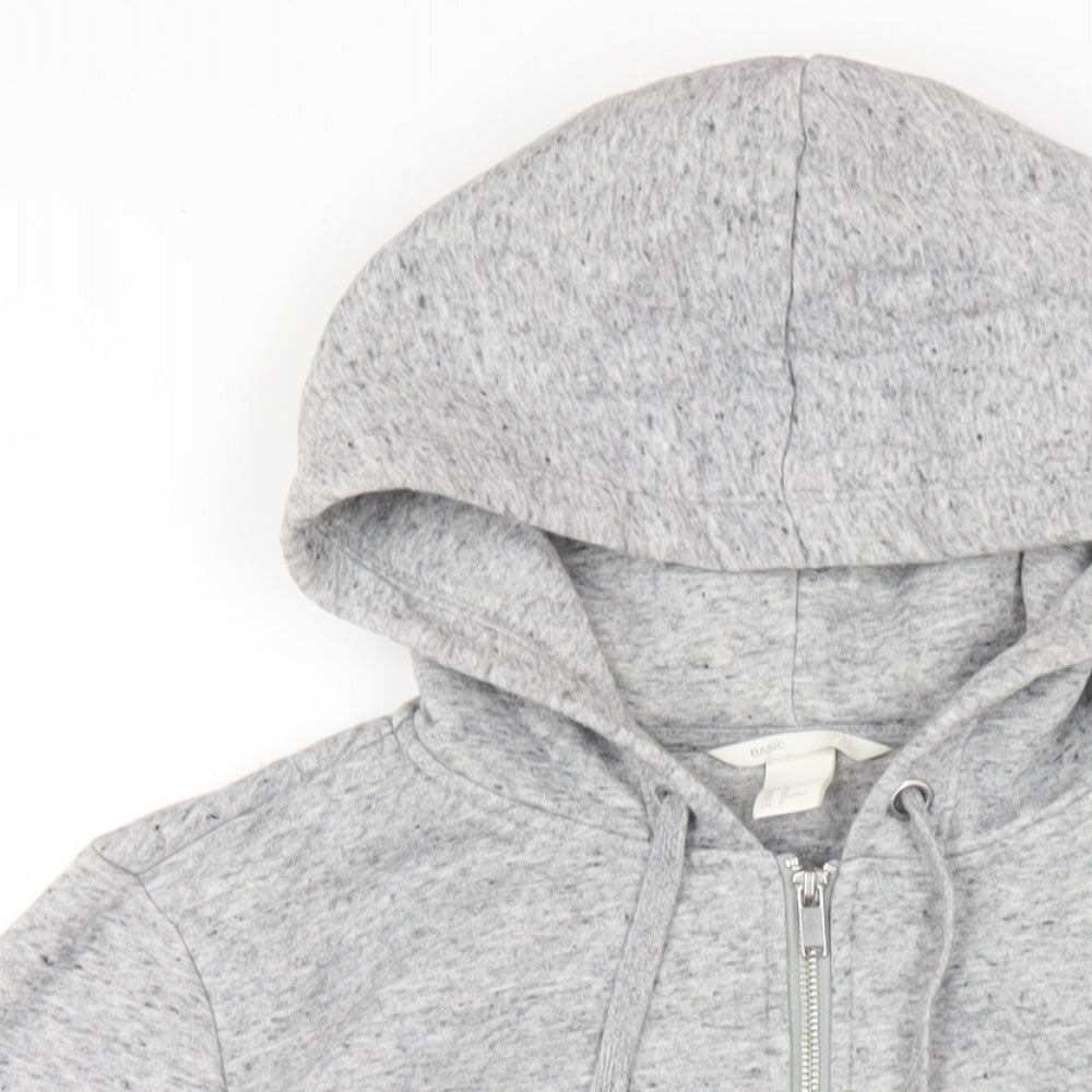 Womens UK Size M H&M Grey Full Zip Hoodie