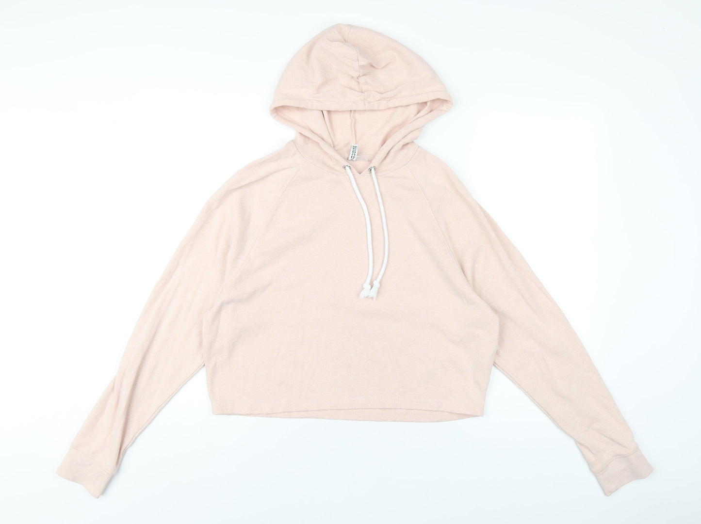 H&M Womens Pink Cotton Pullover Hoodie Size M Pullover