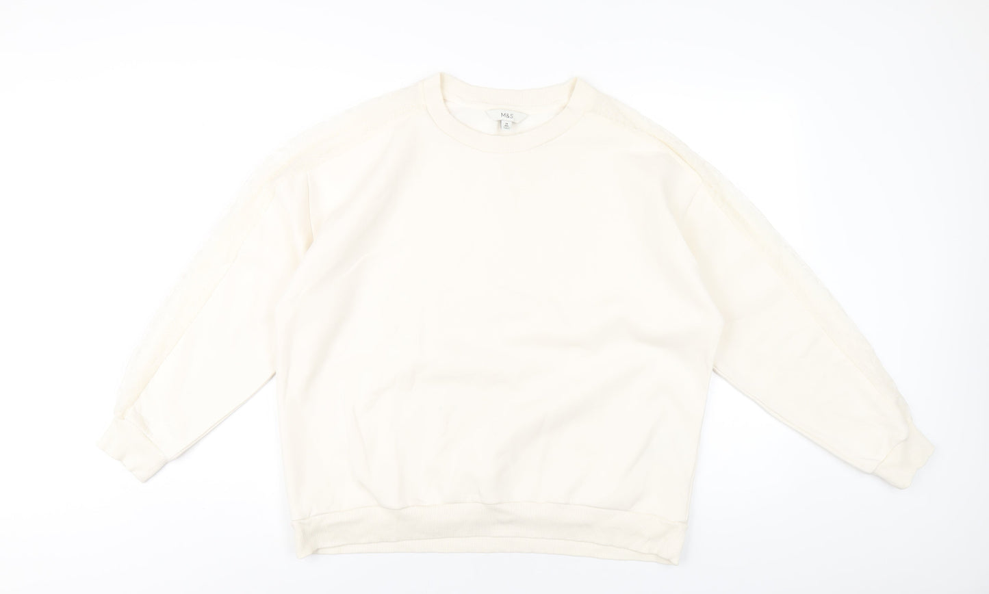Womens UK Size 18 Marks and Spencer Ivory Pullover Sweatshirt