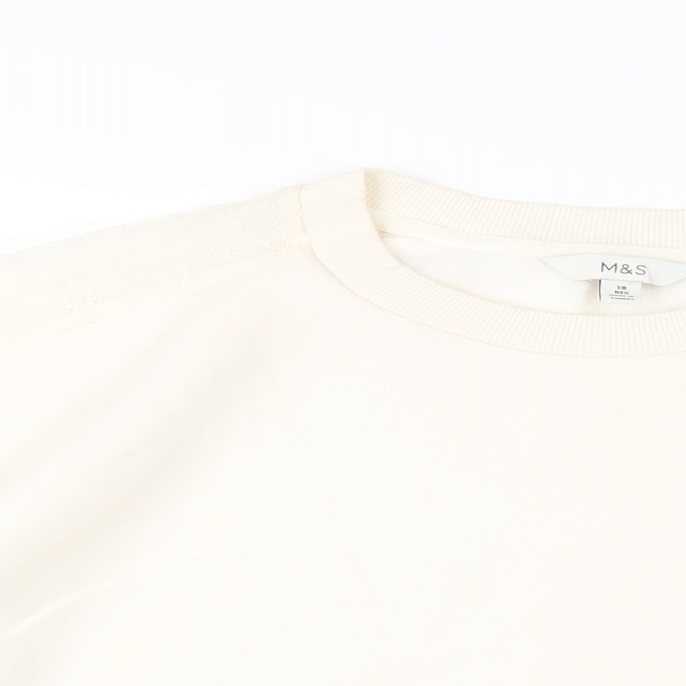 Womens UK Size 18 Marks and Spencer Ivory Pullover Sweatshirt