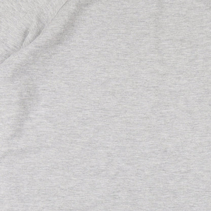 Mango Womens Grey Cotton Jumper Dress Size M Crew Neck Pullover