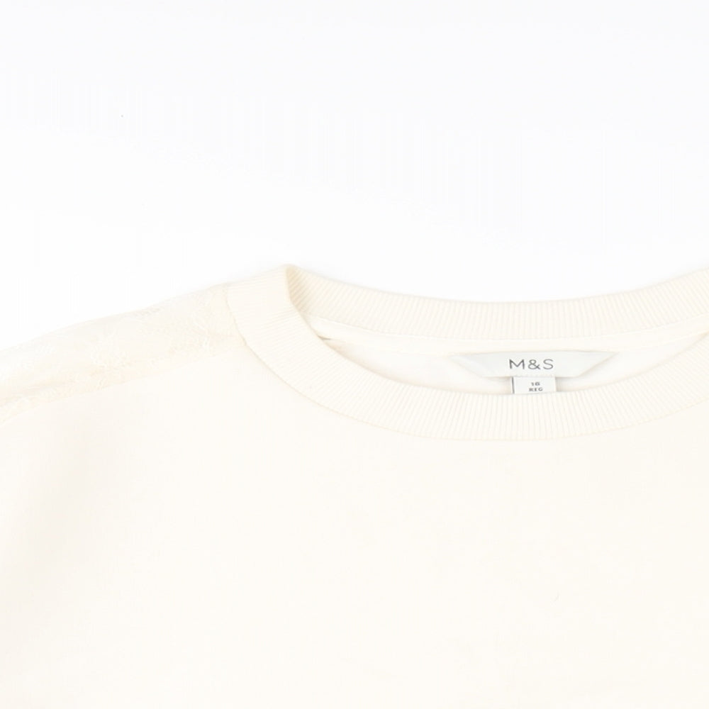Womens UK Size 16 Marks and Spencer Ivory Pullover Sweatshirt