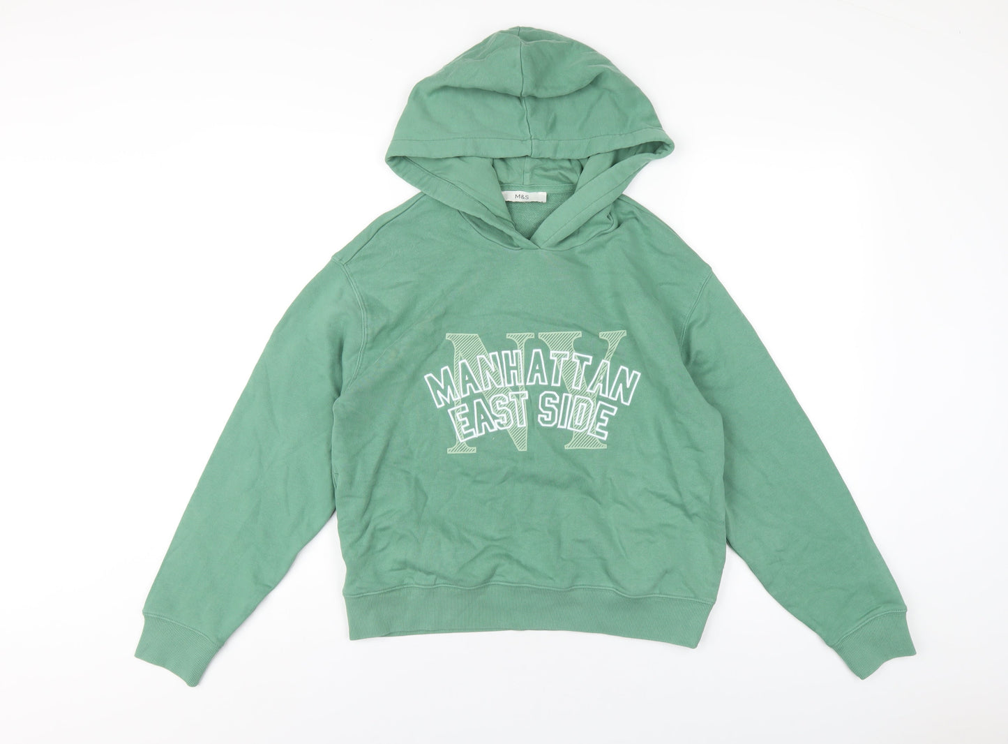 Womens UK Size XS Marks and Spencer Green Pullover Hoodie
