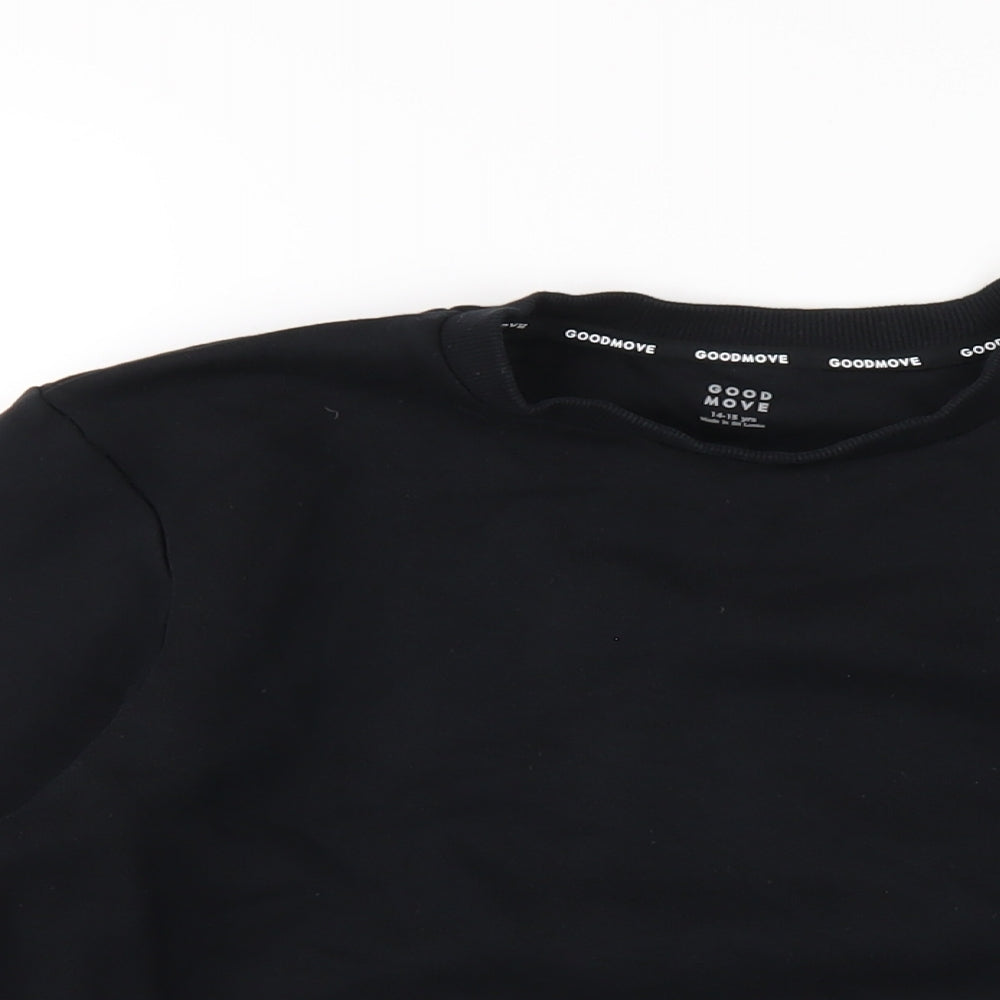 GOODMOVE Boys Black Polyester Pullover Sweatshirt Size 14-15 Years Pullover