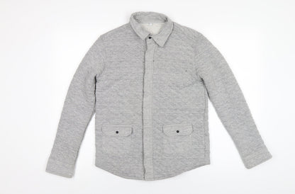 Marks and Spencer Boys Grey Quilted Jacket Size 12-13 Years Snap
