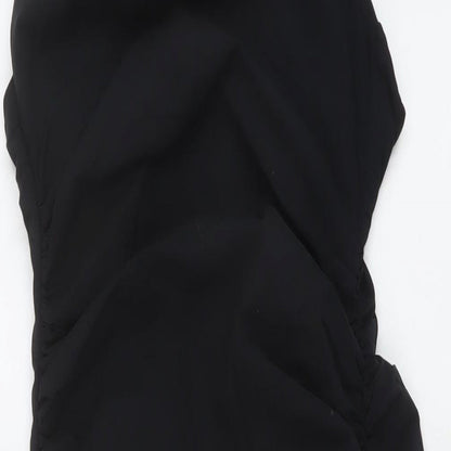 Zara Womens Black Cotton A-Line Size M Square Neck Zip