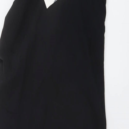 Zara Womens Black Cotton A-Line Size M Square Neck Zip