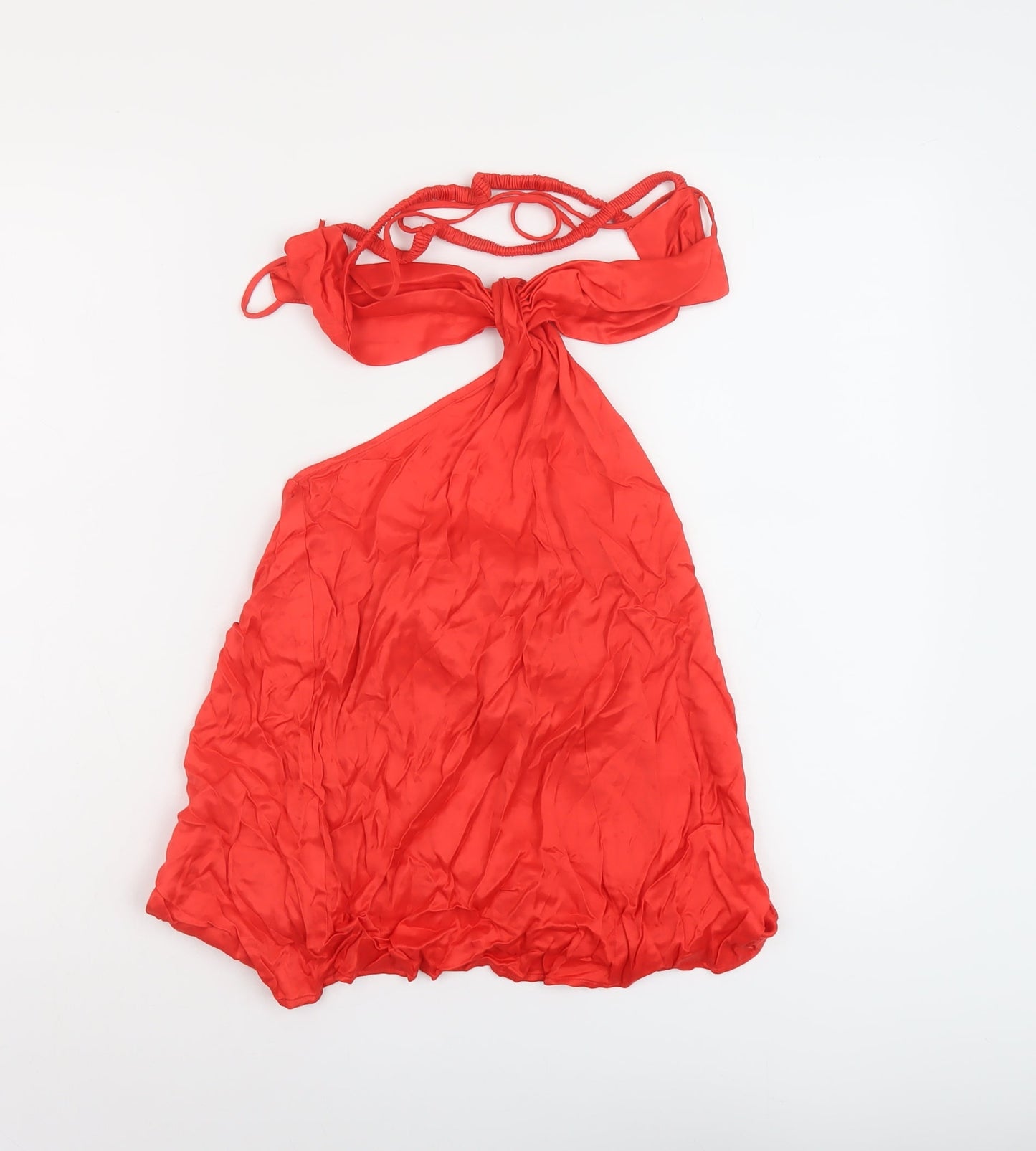 Womens UK Size S Zara Red Basic Blouse