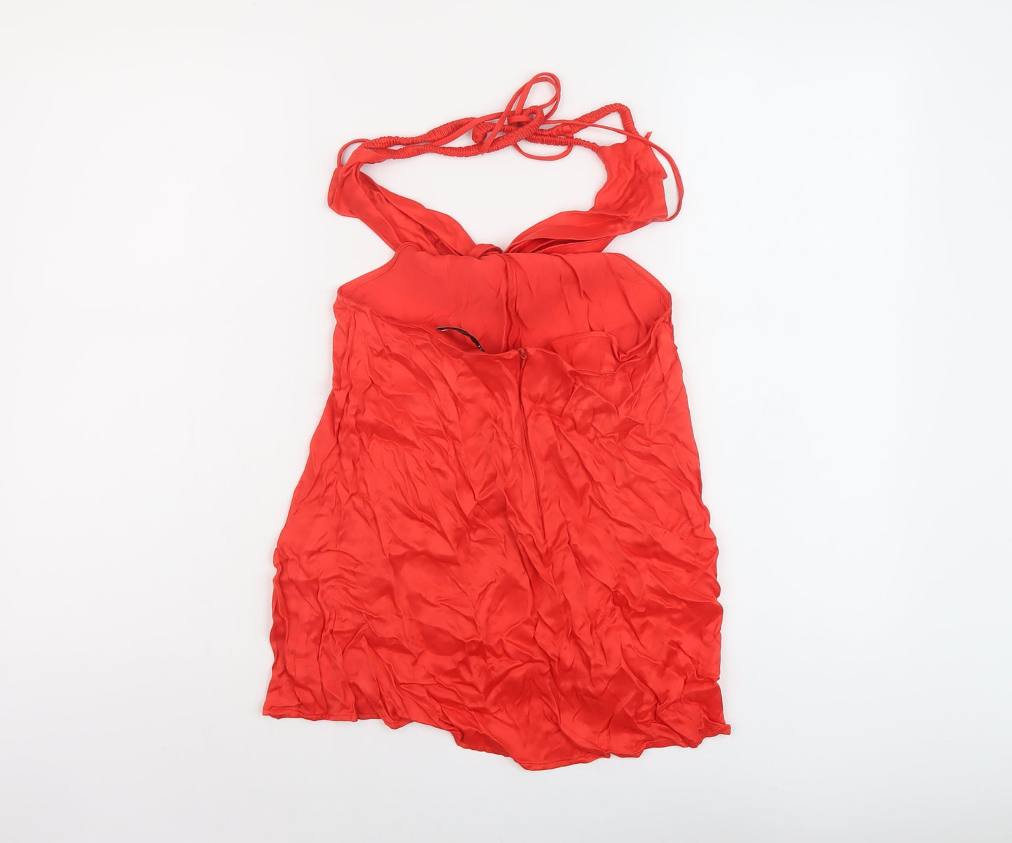 Womens UK Size S Zara Red Basic Blouse