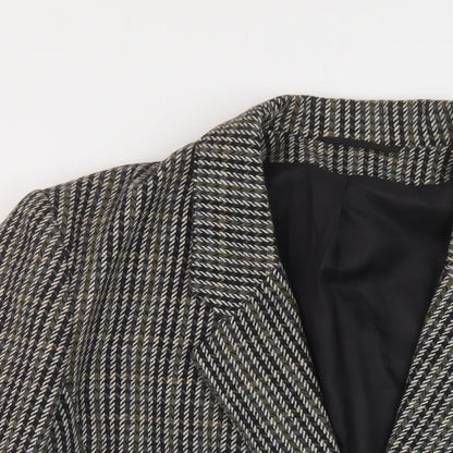 Dorothy Perkins Womens Grey Geometric Jacket Size 12 Button