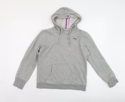 Pu,ma Womens Grey Cotton Pullover Hoodie Size 12 Pullover