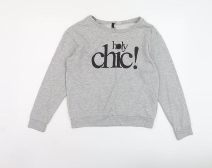 Womens UK Size M H&M Grey Pullover Sweatshirt