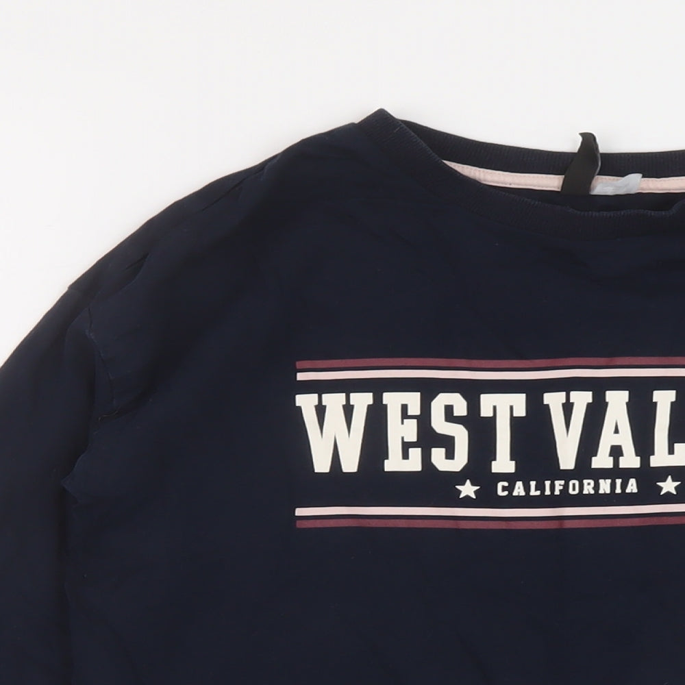 H&M Womens Blue Cotton Pullover Sweatshirt Size XS Pullover - California