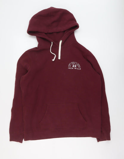 Womens UK Size 12 Jack Wills Red Pullover Hoodie