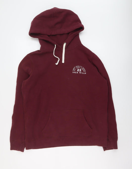 Womens UK Size 12 Jack Wills Red Pullover Hoodie