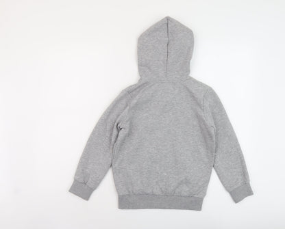 Hype Boys Grey Cotton Full Zip Hoodie Size 9-10 Years Zip