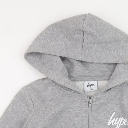 Hype Boys Grey Cotton Full Zip Hoodie Size 9-10 Years Zip
