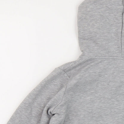 Hype Boys Grey Cotton Full Zip Hoodie Size 9-10 Years Zip