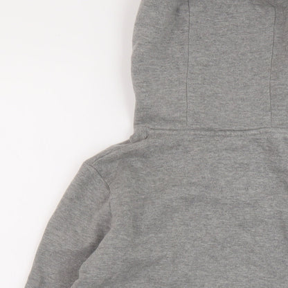 Pink Soda Womens Grey Cotton Full Zip Hoodie Size 4 Zip
