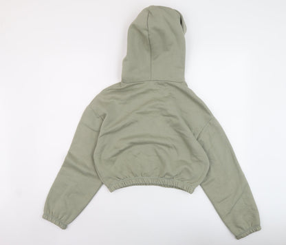 Zara Womens Green Cotton Pullover Hoodie Size S Pullover